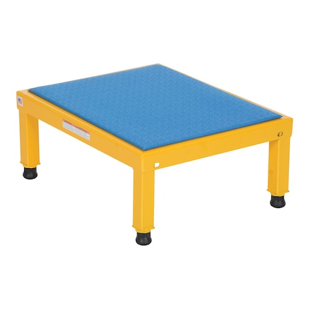 Vestil Adj. Steel Stand, 10-1/2-16-1/2 H, 19 x 24, 10.5 Overall Height, Steel, Yellow AHT-H-1924